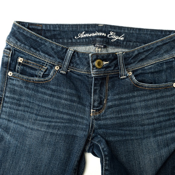 *3for$25/ 5for$39 American Eagle Slim Bootcut Mid Rise Dark Wash Stretch Jeans - Picture 4 of 11